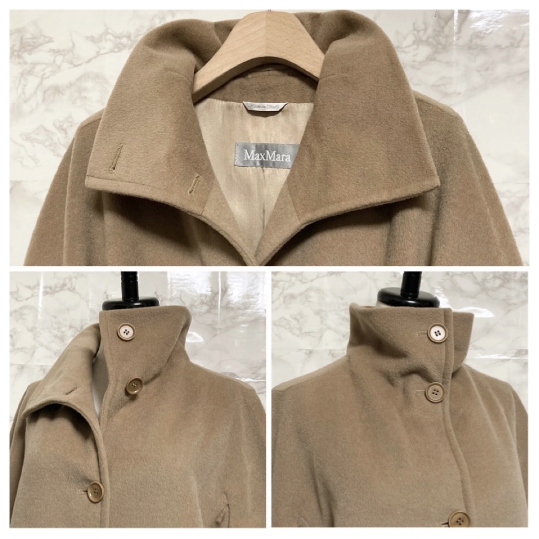 【美品 銀タグ】Max Mara ピュアヴァージンウールハイネックコート