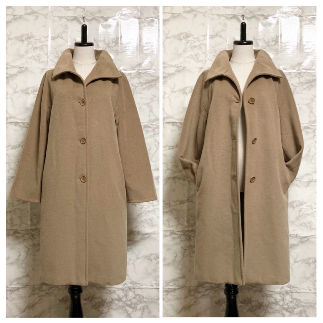 Max Mara(マックスマーラ)の【美品 銀タグ】Max Mara ピュアヴァージンウールハイネックコート レディースのジャケット/アウター(ロングコート)の商品写真