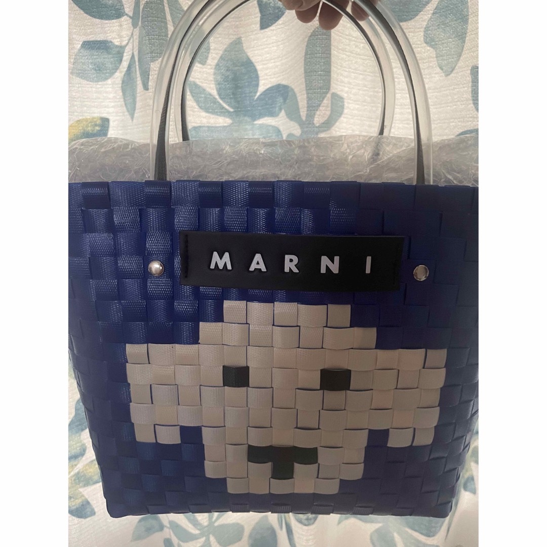 MARNI　マルニ　かごバッグ　ピクニックバックミニ　ブルー犬