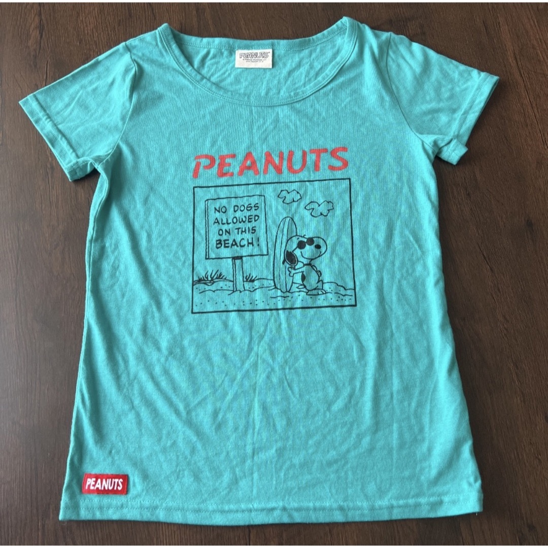 SNOOPY(スヌーピー)の【PEANUTS】スヌーピー SNOOPY 半袖 Tシャツ トップス グリーン  レディースのトップス(Tシャツ(半袖/袖なし))の商品写真