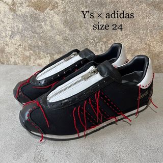 美品 Y's × adidas ジップアップ スニーカー ステッチ