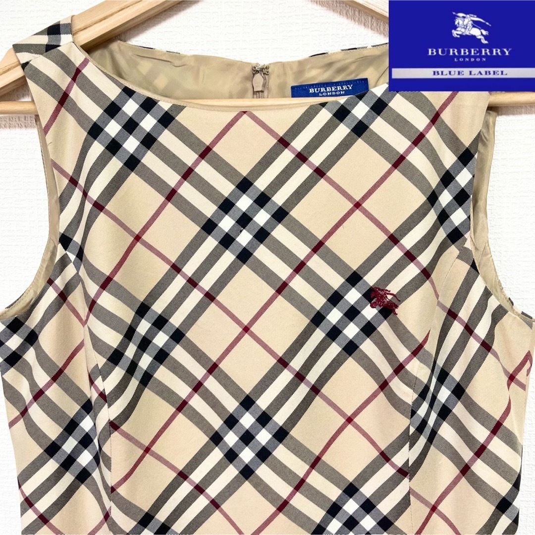希少超美品】BURBERRY BLUE LABEL ①ノバチェック柄ワンピース-