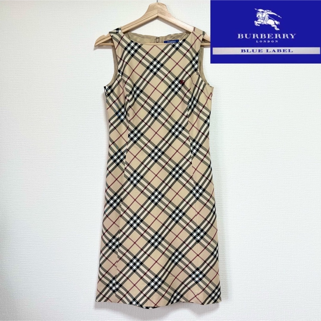 希少超美品】BURBERRY BLUE LABEL ①ノバチェック柄ワンピース-