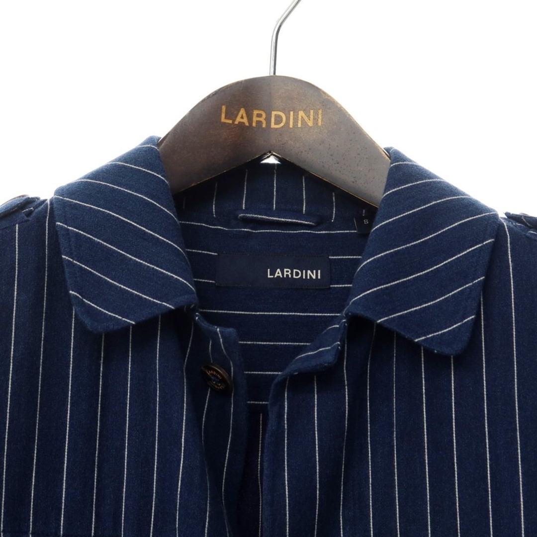 ラルディーニ LARDINI コットン ストライプ フィールドジャケット ネイビーxホワイト【サイズS】【メンズ】