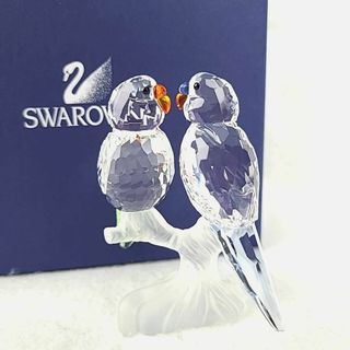 スワロフスキー SWAROVSKI アオガラ BLUE TITS BIRD COUPLE フィギュリン クリスタル クリア / 083784 ☆未使用