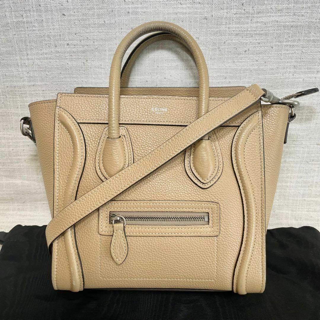 CELINE✩.*˚ ラゲージ ナノ ショッパーショルダーバッグ レザー ブルー