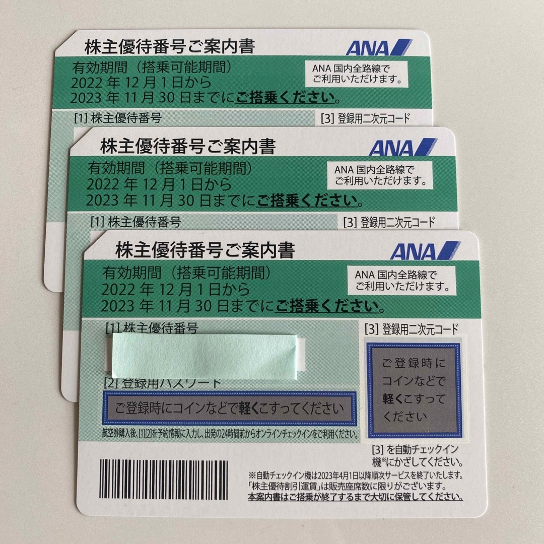 【ANA(全日本空輸)株主優待券】即日発送可〜2023.11.30 チケットの優待券/割引券(その他)の商品写真