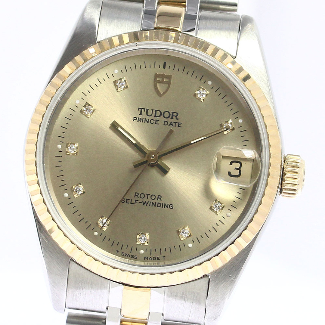 チュードル TUDOR 72033 プリンスデイト YGコンビ cal.2824-2 10Pダイヤ 自動巻き ボーイズ 良品 _753515