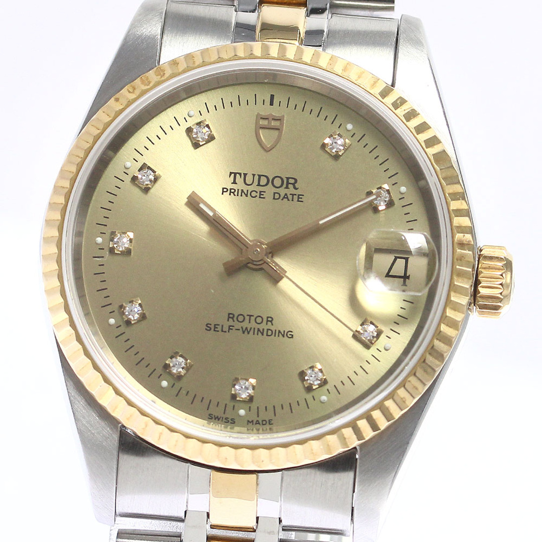 Tudor(チュードル)のチュードル TUDOR 72033 プリンスデイト YGコンビ cal.2824-2 10Pダイヤ 自動巻き ボーイズ 美品 _753483【ev15】 メンズの時計(腕時計(アナログ))の商品写真