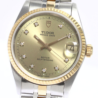 チュードル(Tudor)のチュードル TUDOR 72033 プリンスデイト YGコンビ cal.2824-2 10Pダイヤ 自動巻き ボーイズ 美品 _753483【ev10】(腕時計(アナログ))