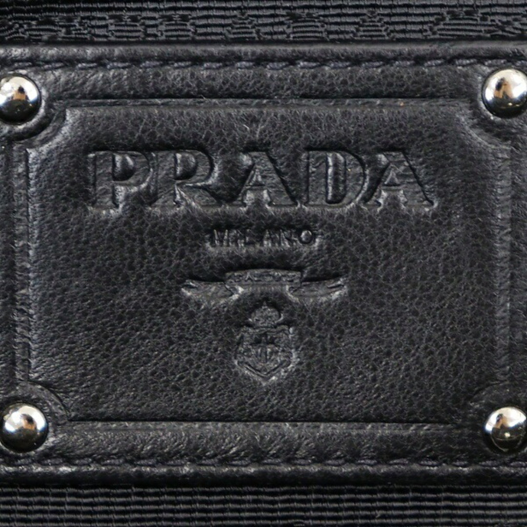 Aランク プラダ チェーンショルダーバッグ BR3997 ナイロン レザー ブラック PRADA トートバッグ レディース