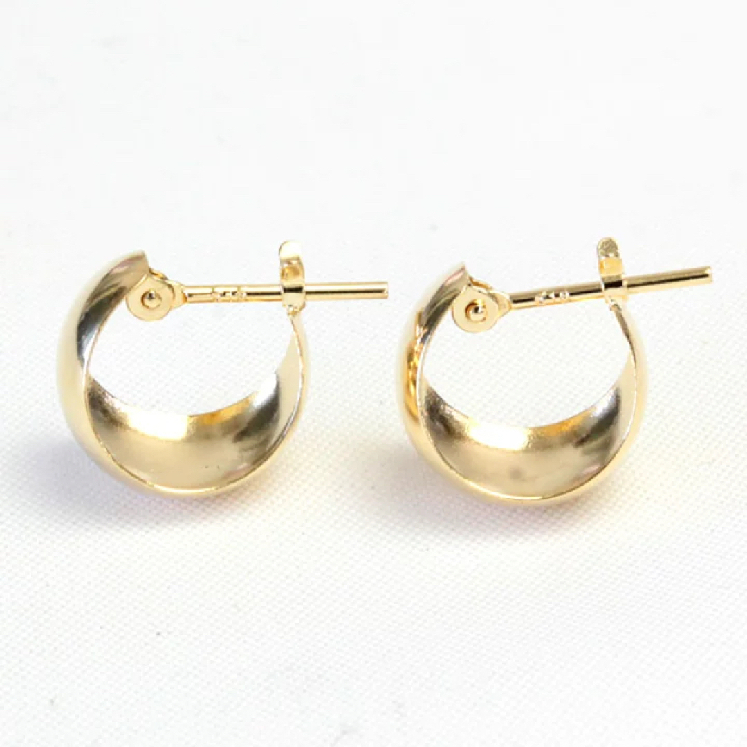 フープピアス K18 7×10mm 18K 18金 ゴールド ムーンピアス 地金-