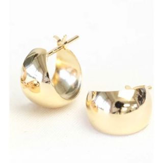 フープピアス K18 7×10mm 18K 18金 ゴールド ムーンピアス 地金の通販