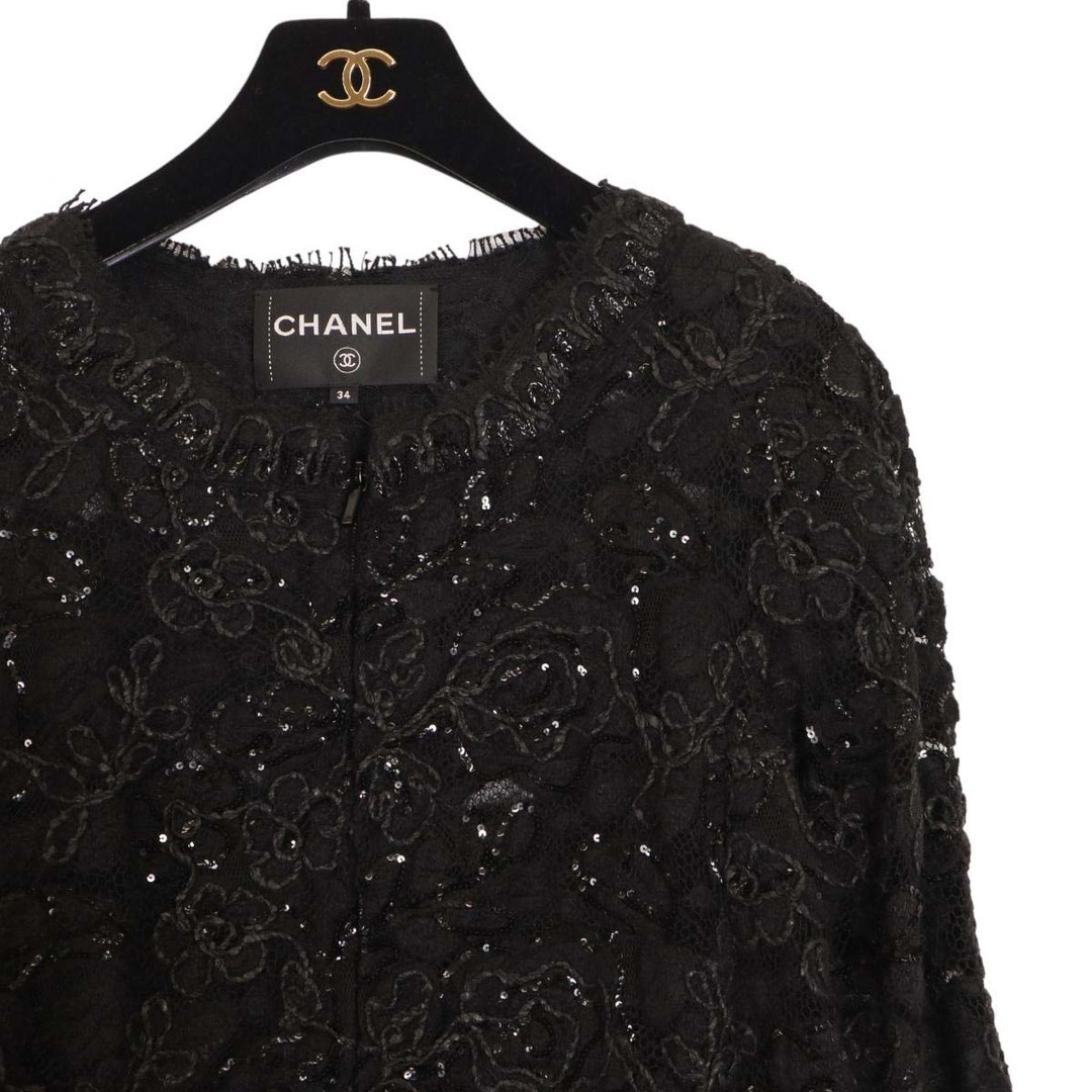 シャネル ココマーク スパンコール レース ワンピース P54159V40859 レディース ブラック CHANEL 【中古】 【アパレル・小物】