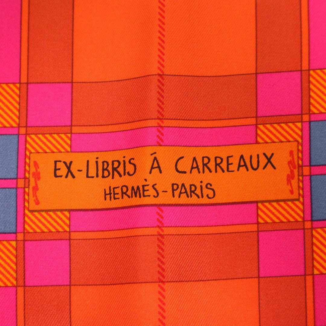 エルメス カレ90 EX LIBRIS A CARREAUX エクスリブリス チェック レディース マルチカラー HERMES [美品]  【アパレル・小物】 4