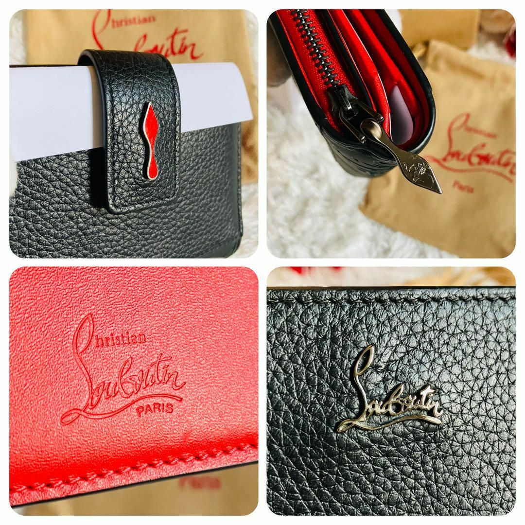 【極美品・付属品完備】ルブタン パロマミニウォレット 二つ折り財布 レザー 黒赤