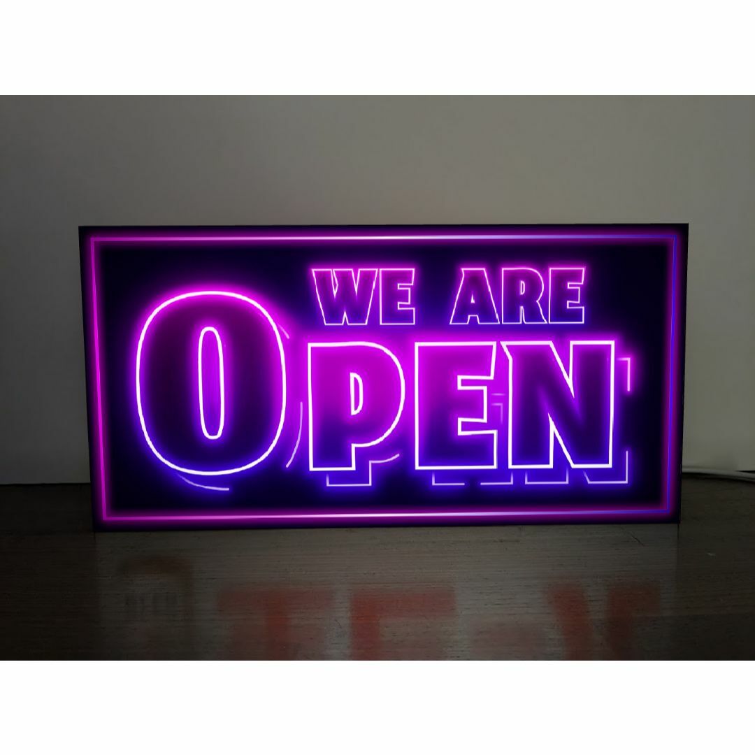 【Lサイズ】オープン OPEN 営業中 開店 店 看板 置物 雑貨 ライトBOXオフィス用品