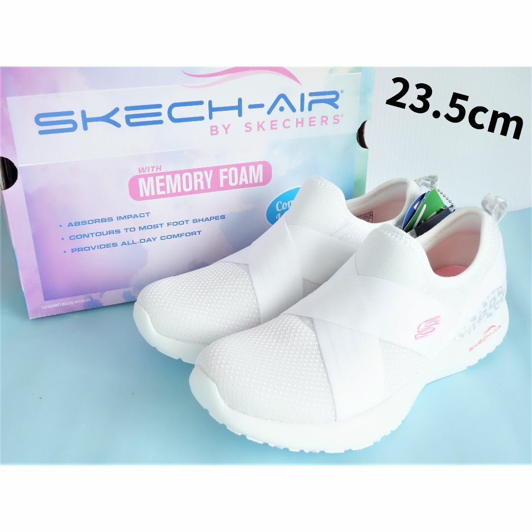 SKECHERS(スケッチャーズ)の【未使用】SKECHERS メッシュスニーカー 23.5cm WHT【0532】 レディースの靴/シューズ(スニーカー)の商品写真