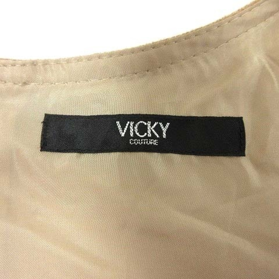 VICKY(ビッキー)のVICKY ワンピース ひざ丈 フェイクスエード 長袖 2 ベージュ ■MO レディースのワンピース(ひざ丈ワンピース)の商品写真