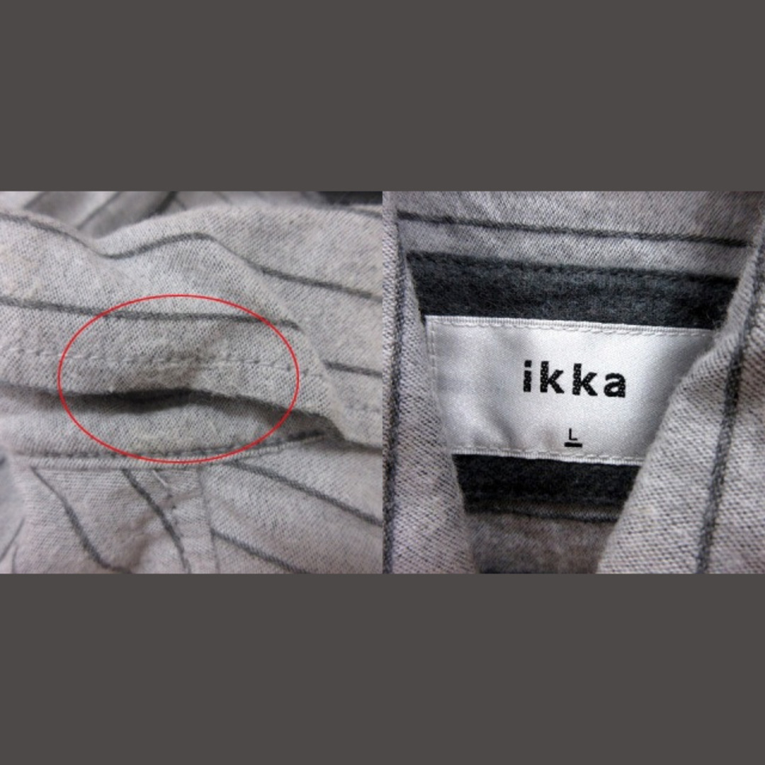ikka(イッカ)のイッカ ikka シャツ ボタンダウン 長袖 ストライプ L グレー /RT メンズのトップス(シャツ)の商品写真