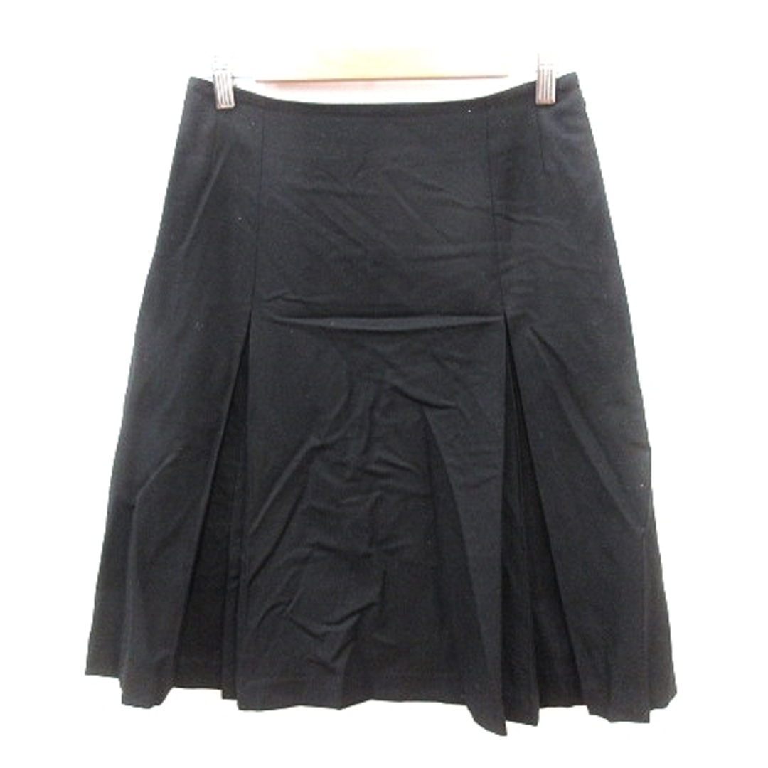 Brooks Brothers(ブルックスブラザース)のブルックスブラザーズ ボックススカート プリーツ ひざ丈 ウール 4 黒 レディースのスカート(ひざ丈スカート)の商品写真