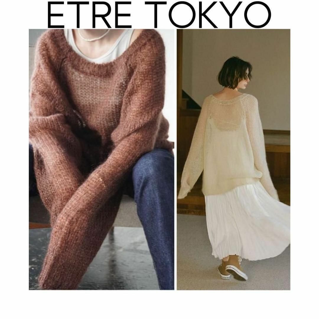 ETRE TOKYO - ETRETOKYO シアーモヘヤニットプルオーバー ブラウン 茶
