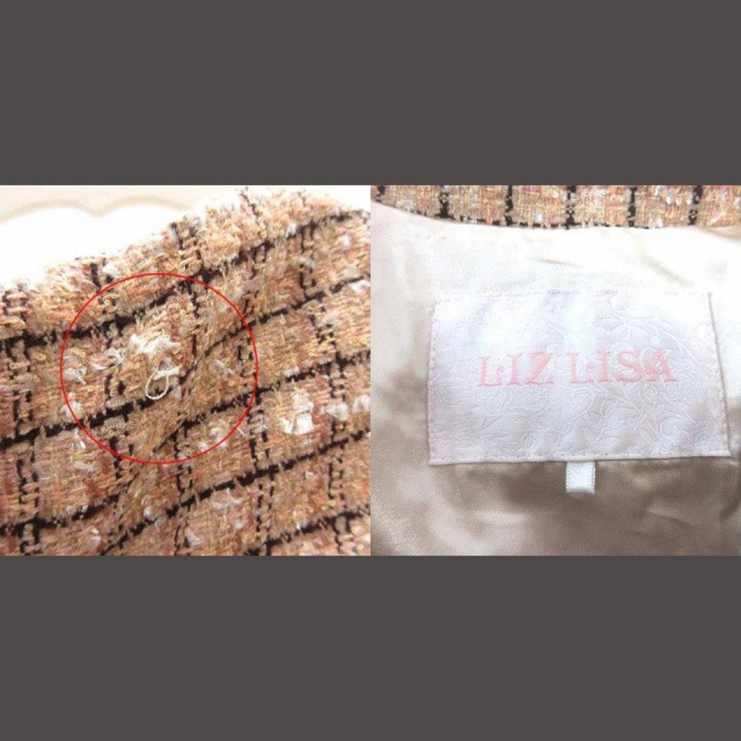 LIZ LISA(リズリサ)のリズリサ ツイードジャケット ジップアップ チェック 0 ベージュ ■MO レディースのジャケット/アウター(ブルゾン)の商品写真