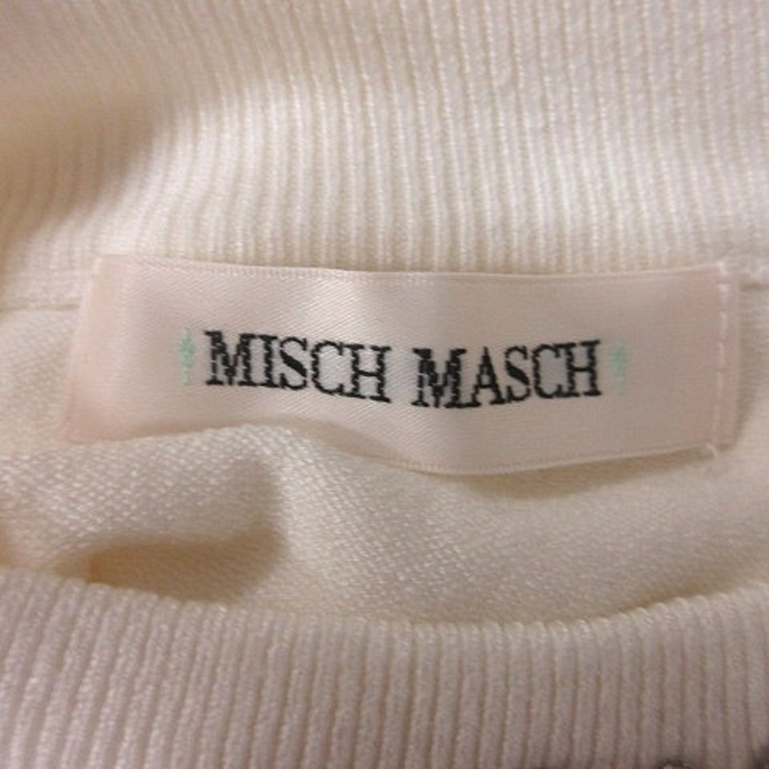 MISCH MASCH(ミッシュマッシュ)のミッシュマッシュ ニット カットソー ビジュー 長袖 M 白 ホワイト ■MO レディースのトップス(ニット/セーター)の商品写真