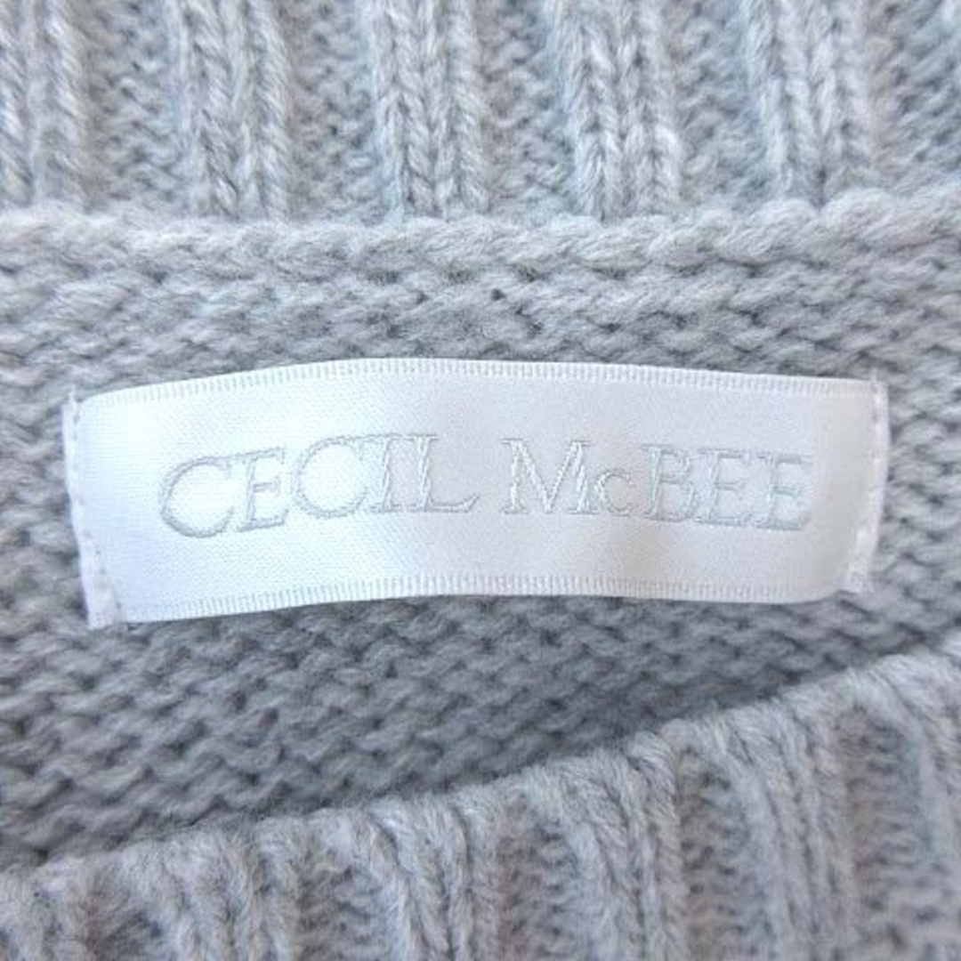 CECIL McBEE(セシルマクビー)のセシルマクビー ケーブルニット セーター ノースリーブ リブ M グレー ■MO レディースのトップス(ニット/セーター)の商品写真