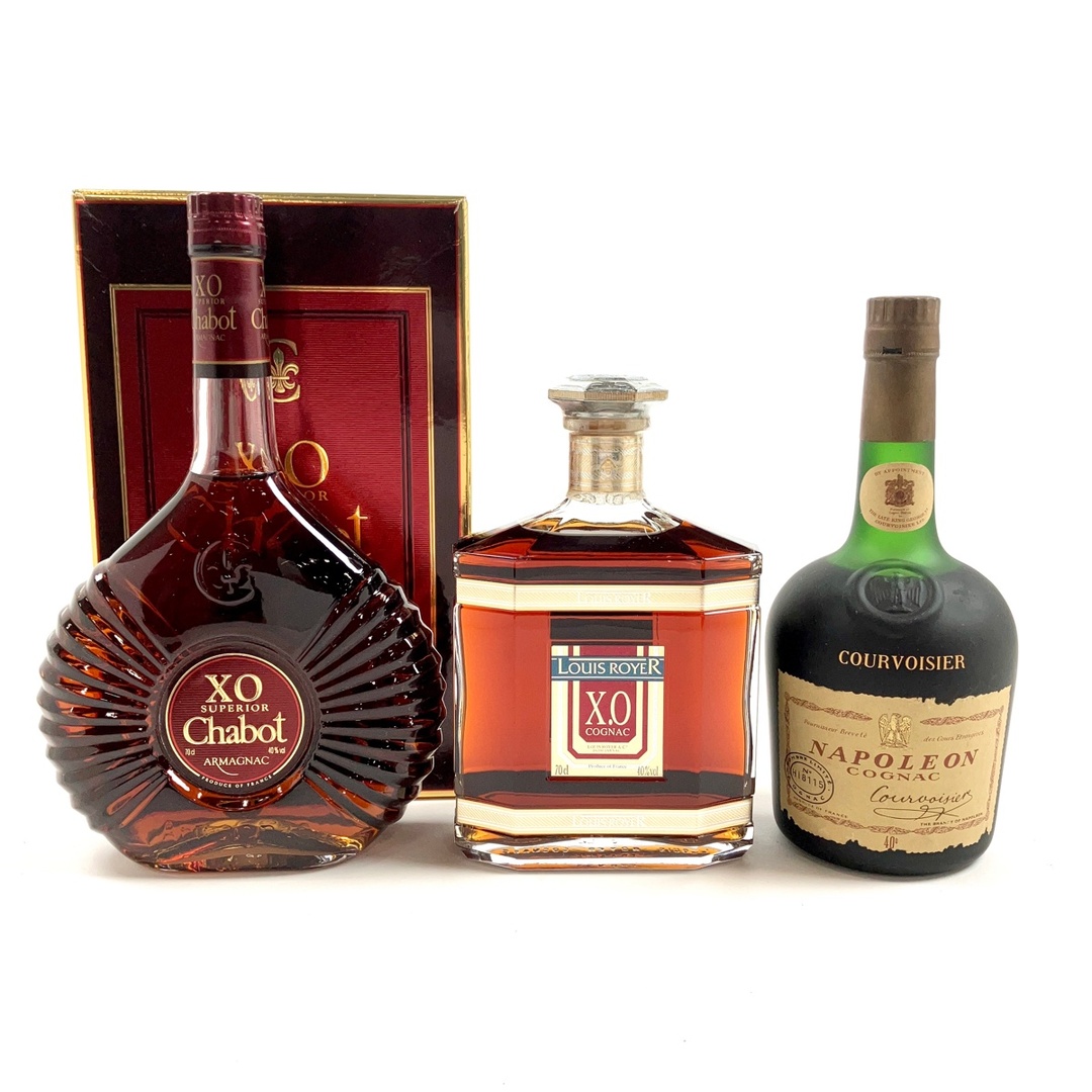 3本 Chabot Louis Royer COURVOISIER コニャック アルマニャック 700ml-