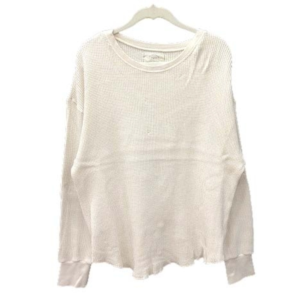 アングリッド Tシャツ ワッフル地 長袖 クルーネック F 白 ■MO