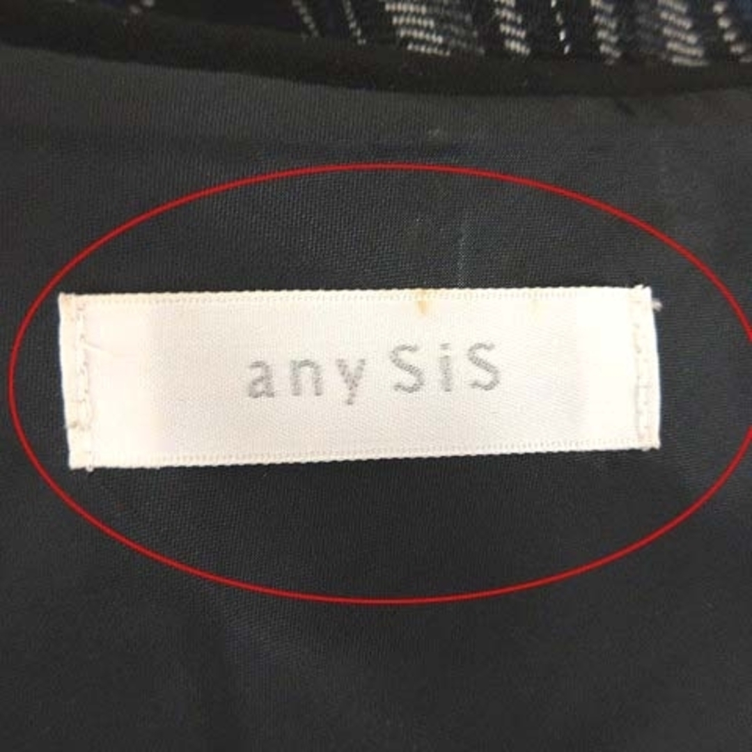 anySiS(エニィスィス)のエニィスィス ワンピース ひざ丈 半袖 チェック ウール 切替 2 黒 ■MO レディースのワンピース(ひざ丈ワンピース)の商品写真