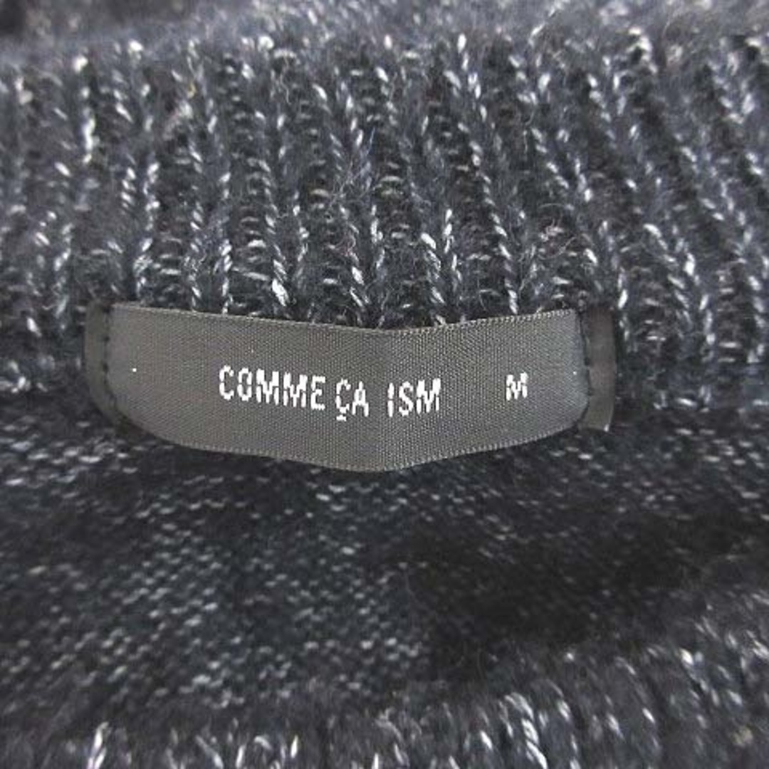 COMME CA ISM(コムサイズム)のコムサイズム ミックスニット セーター 長袖 ラウンドネック M 紺 ■MO メンズのトップス(ニット/セーター)の商品写真
