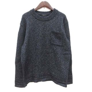 コムサイズム(COMME CA ISM)のコムサイズム ミックスニット セーター 長袖 ラウンドネック M 紺 ■MO(ニット/セーター)