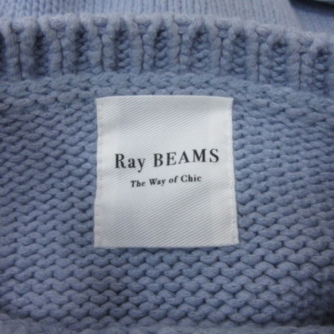 Ray BEAMS(レイビームス)のレイビームス ニット セーター 切替 シフォン サテン 青 ブルー /YI レディースのトップス(ニット/セーター)の商品写真