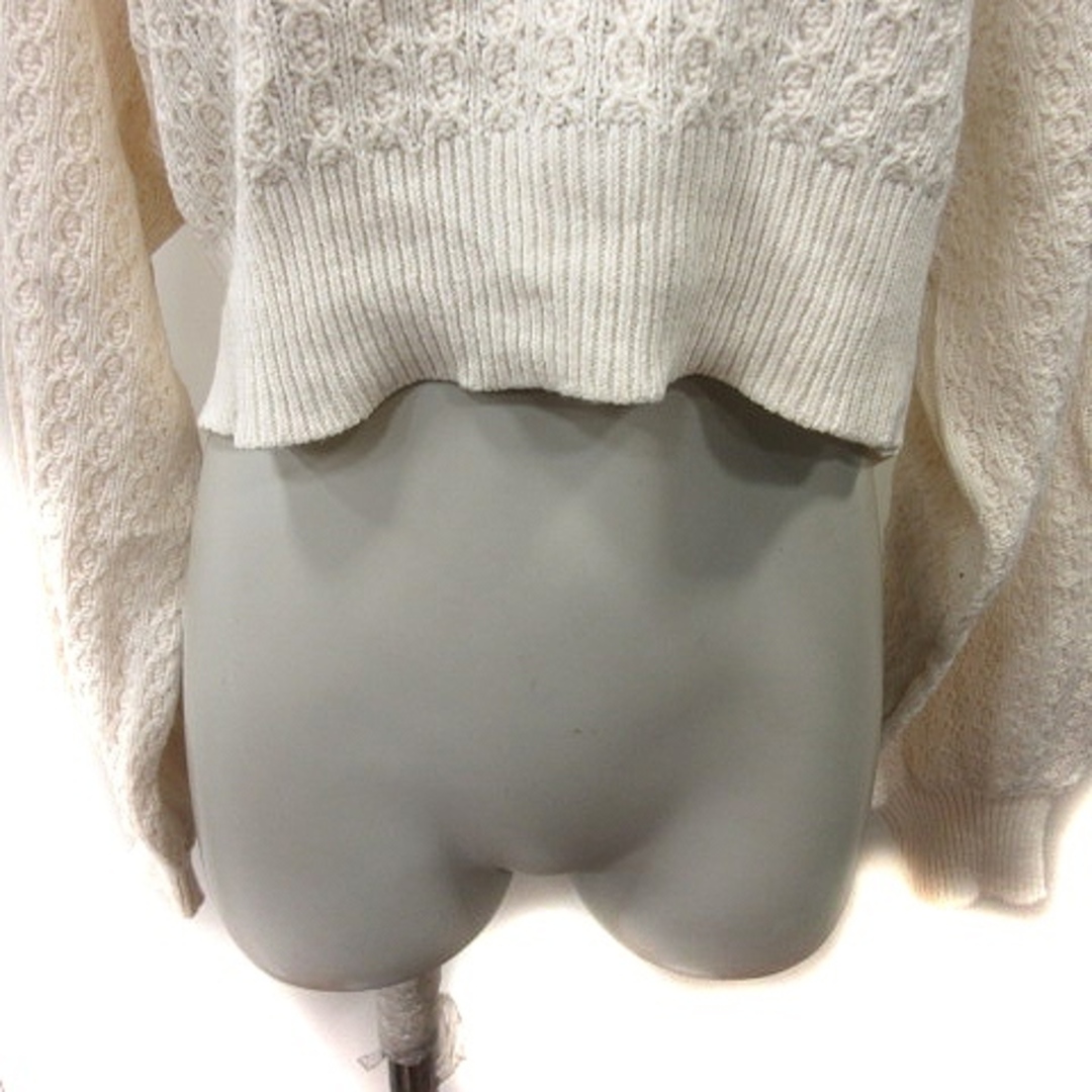 heather(ヘザー)のヘザー ニット セーター ケーブル ボリューム袖 長袖 F 白 ホワイト /YI レディースのトップス(ニット/セーター)の商品写真