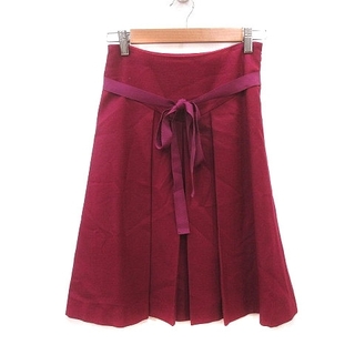 クローラ(CROLLA)のクローラ プリーツスカート ひざ丈 ウール ウエストマーク 36 紫 パープル(ひざ丈スカート)