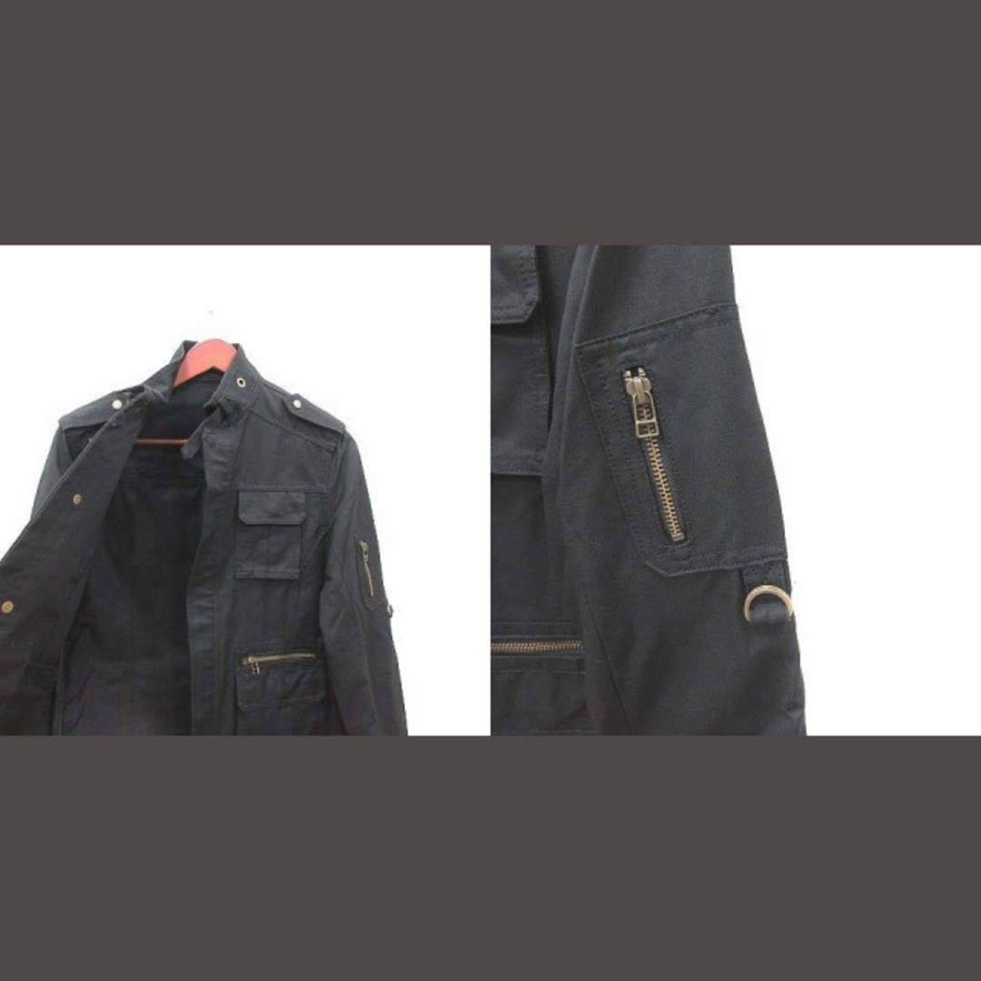 MK MICHEL KLEIN homme(エムケーミッシェルクランオム)のエムケーミッシェルクランオム ミリタリージャケット 48 黒 ■MO メンズのジャケット/アウター(その他)の商品写真