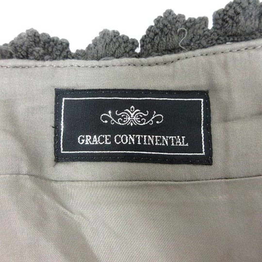 GRACE CONTINENTAL(グレースコンチネンタル)のグレースコンチネンタル ワンピース ひざ丈 総レース ウール 36 緑 カーキ レディースのワンピース(ひざ丈ワンピース)の商品写真