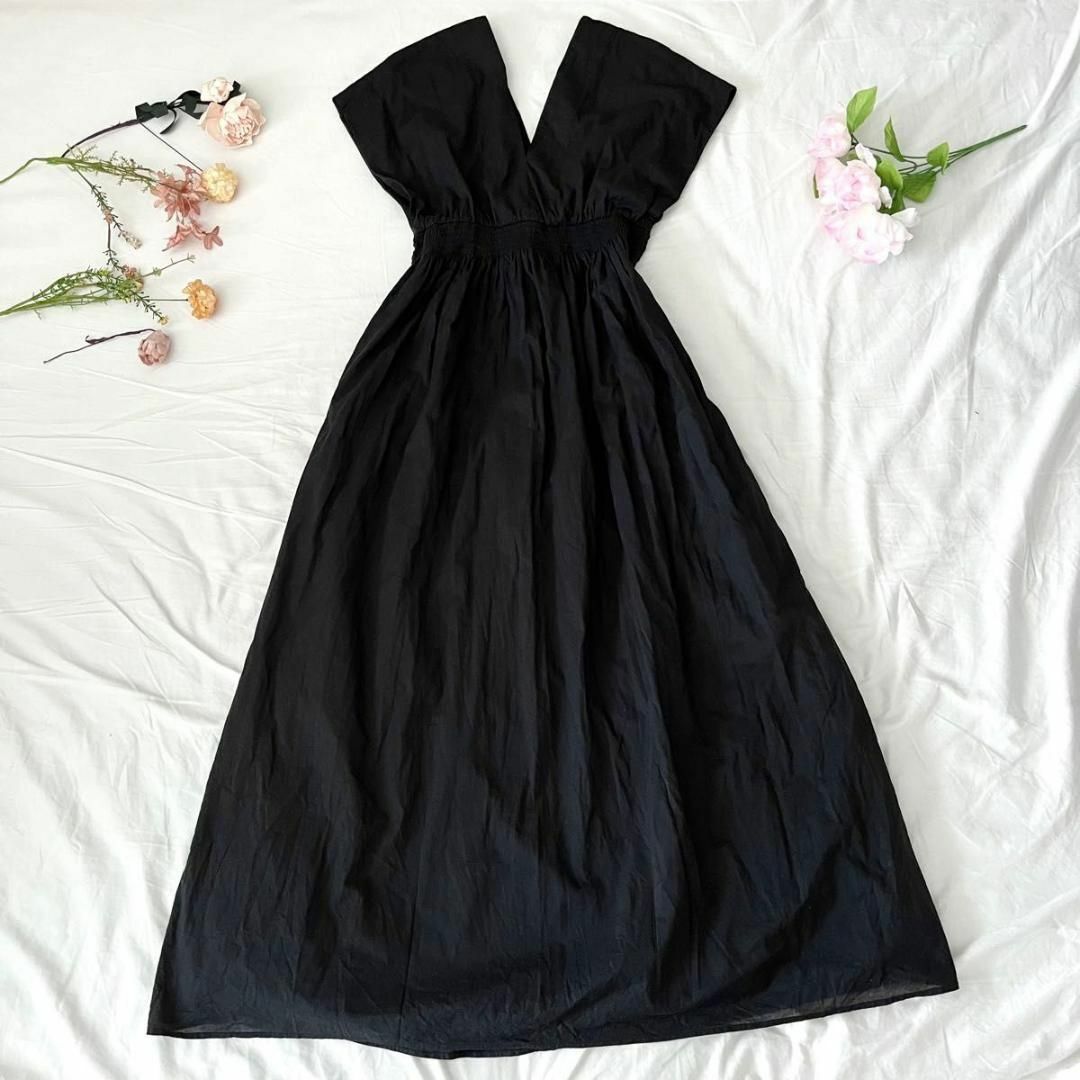 MARIHA 夏の光のドレス ブラック 黒 マキシ丈 ワンピース S 36 半袖