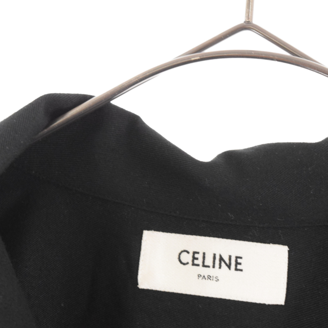 CELINE セリーヌ 22AW Leopard Bowling Shirts レオパードボーリング 半袖シャツ ブラック 2C831171S