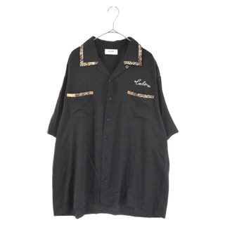 CELINE セリーヌ 22AW Leopard Bowling Shirts レオパードボーリング 半袖シャツ ブラック 2C831171S