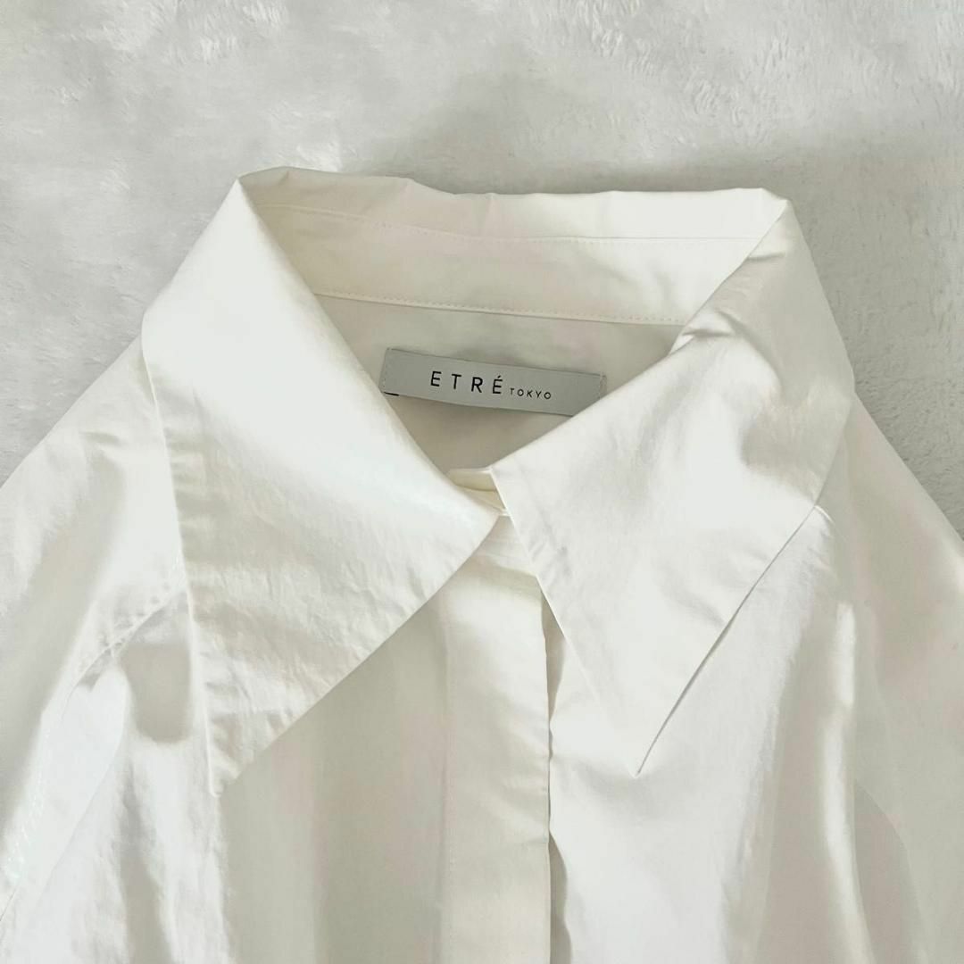新品　ETRE TOKYO ウエストシャーリングシャツ　ホワイト　ブラウス　長袖 5
