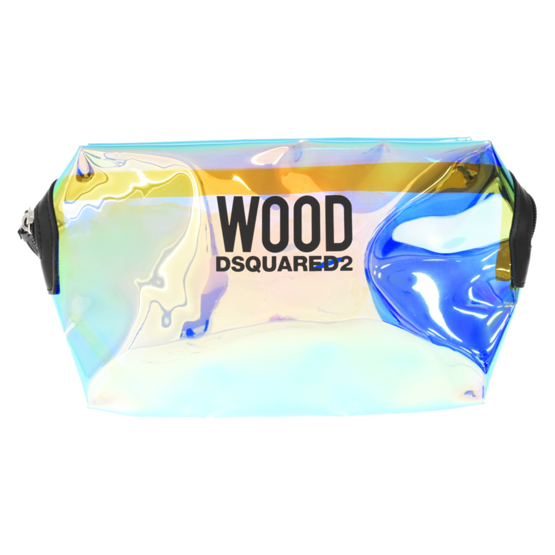 DSQUARED2 ディースクエアード WOOD ミラー クラッチ セカンドバッグ ブルー