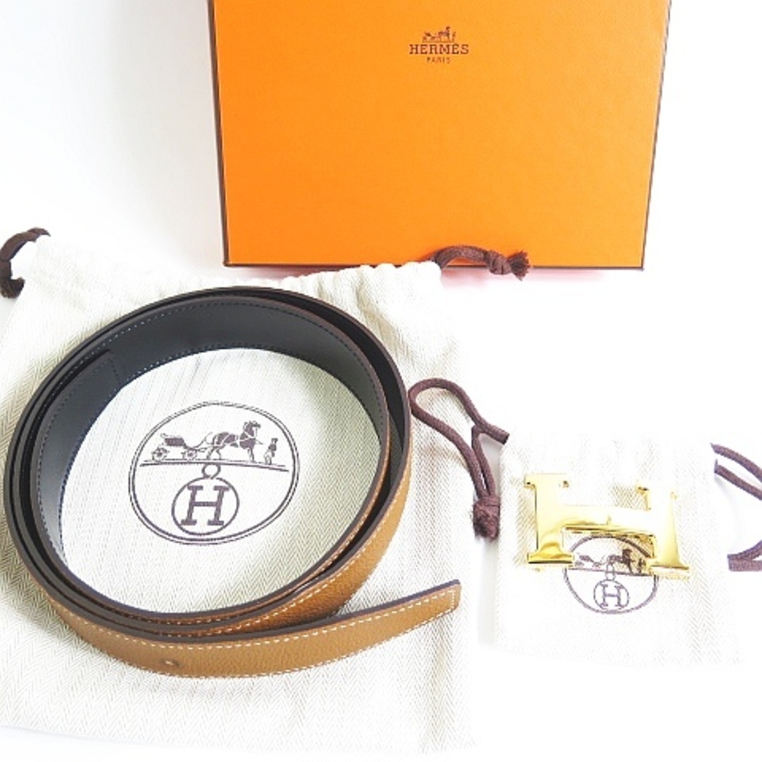 HERMES Hバックル ベルト リバーシブル32mm D刻印 95 レザーベルト