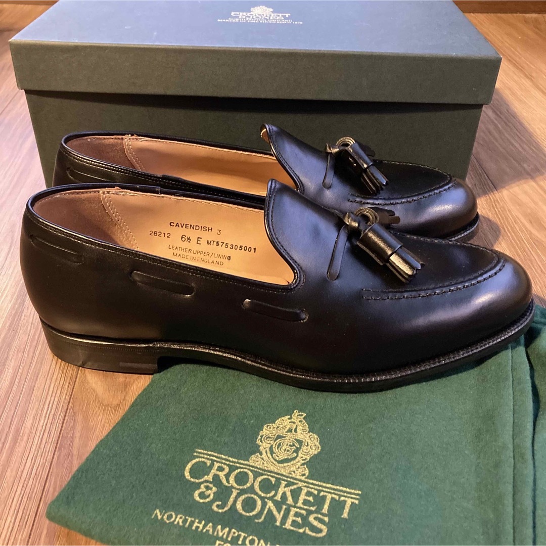 新品未使用　Crockett&Jones CAVENDISH3 ローファーレザーソールサイズ