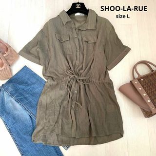 シューラルー(SHOO・LA・RUE)のSHOO-LA-RUE シューラル　半袖ブラウス　ブラウス　Lサイズ　半袖(シャツ/ブラウス(半袖/袖なし))