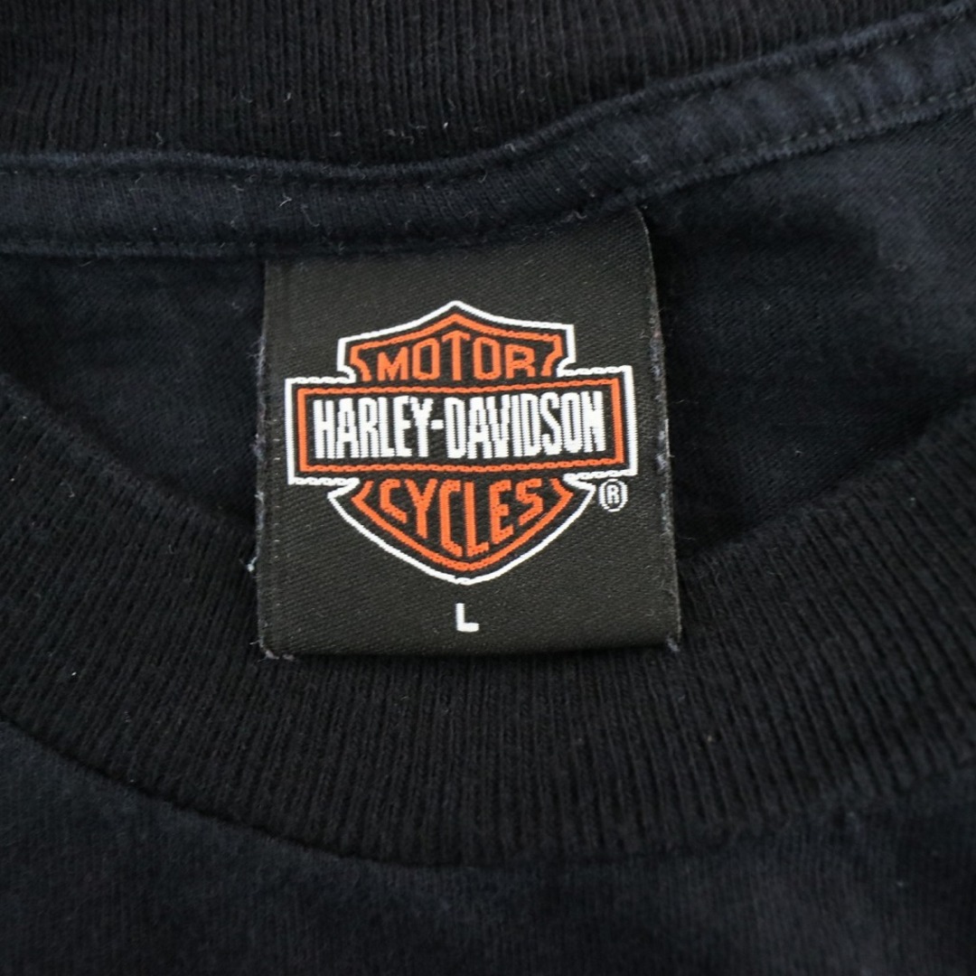 SALE/ HARLEY DAVIDSON ハーレーダビッドソン ブランドネームグラフィックプリント 半袖Ｔシャツ Y2K ブラック (メンズ XL相当)   O0574