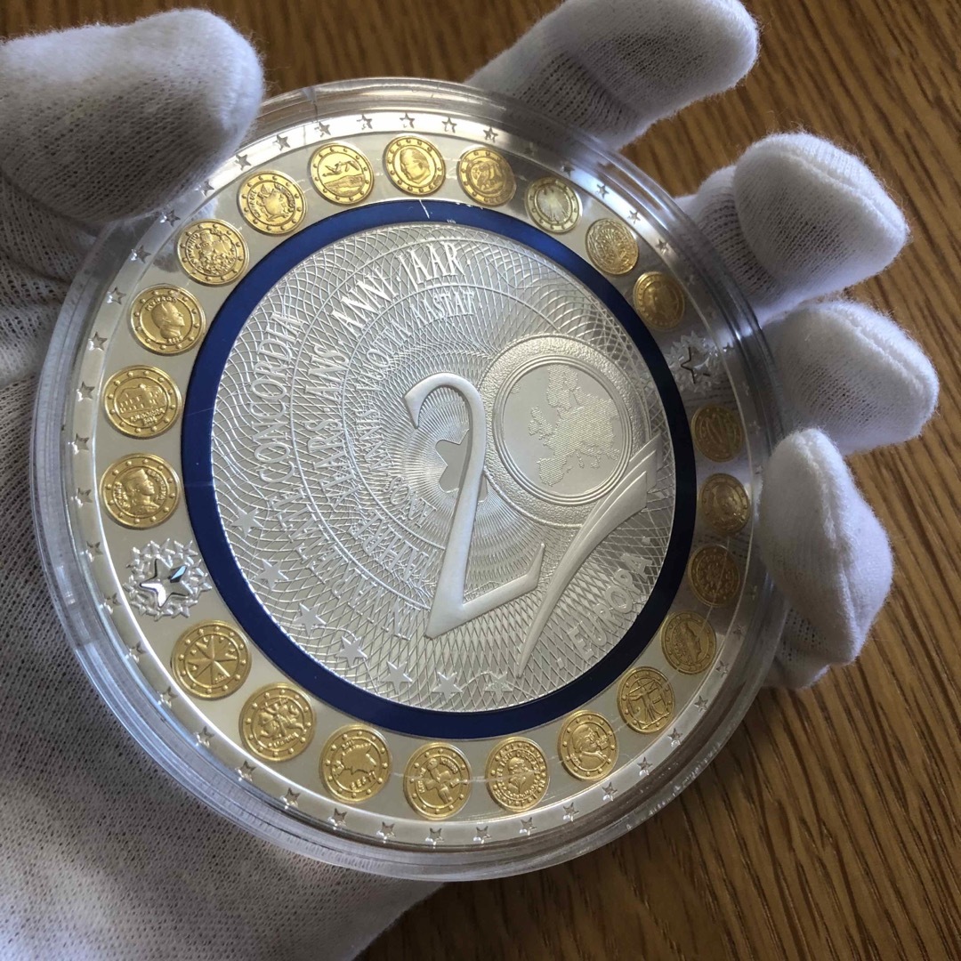ユーロ誕生20周年 超大型コイン】376g スワロフスキー 装飾付 ドイツの