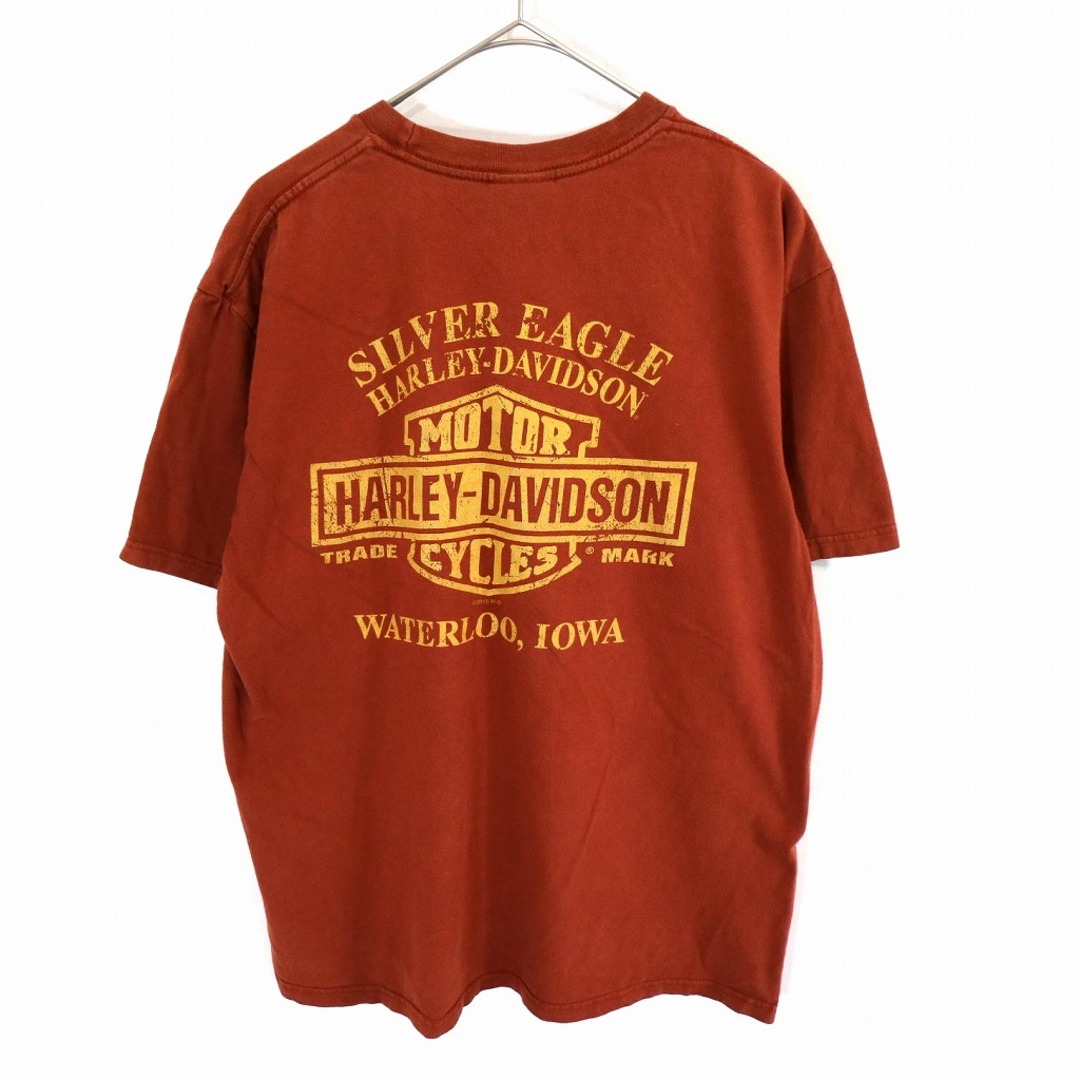 Harley Davidson(ハーレーダビッドソン)のHARLEY DAVIDSON ハーレーダビッドソン 英文字 ロゴ 半袖Ｔシャツ ライトブラウン (メンズ L) 中古 古着 O0566 メンズのトップス(Tシャツ/カットソー(半袖/袖なし))の商品写真